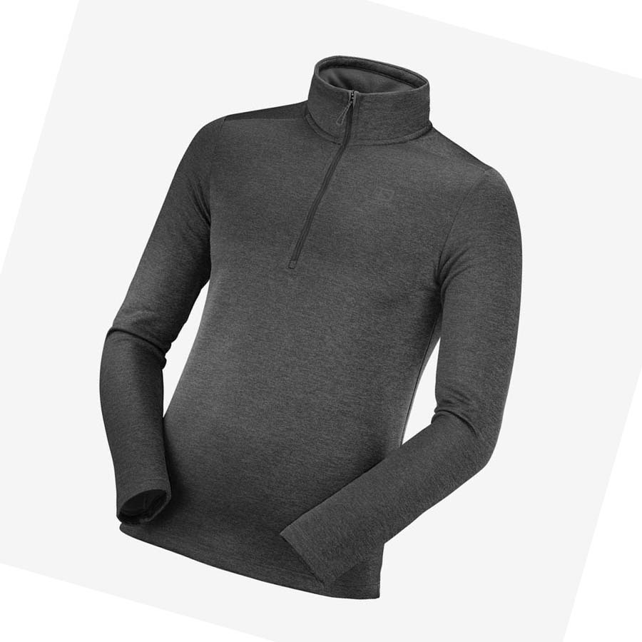 Salomon ESSENTIAL LIGHTWARM SEAMLESS Erkek Kapüşonlu Sweatshirt Siyah | TR 3204SGL